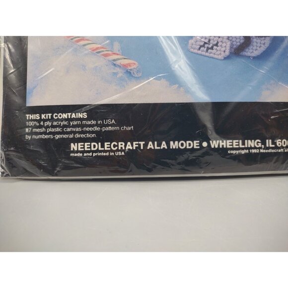Vintage Sealed 1992 Needlecraft Ala Mode Christmas Mice Baskets Canvas Craft Kit - Picture 12 of 16